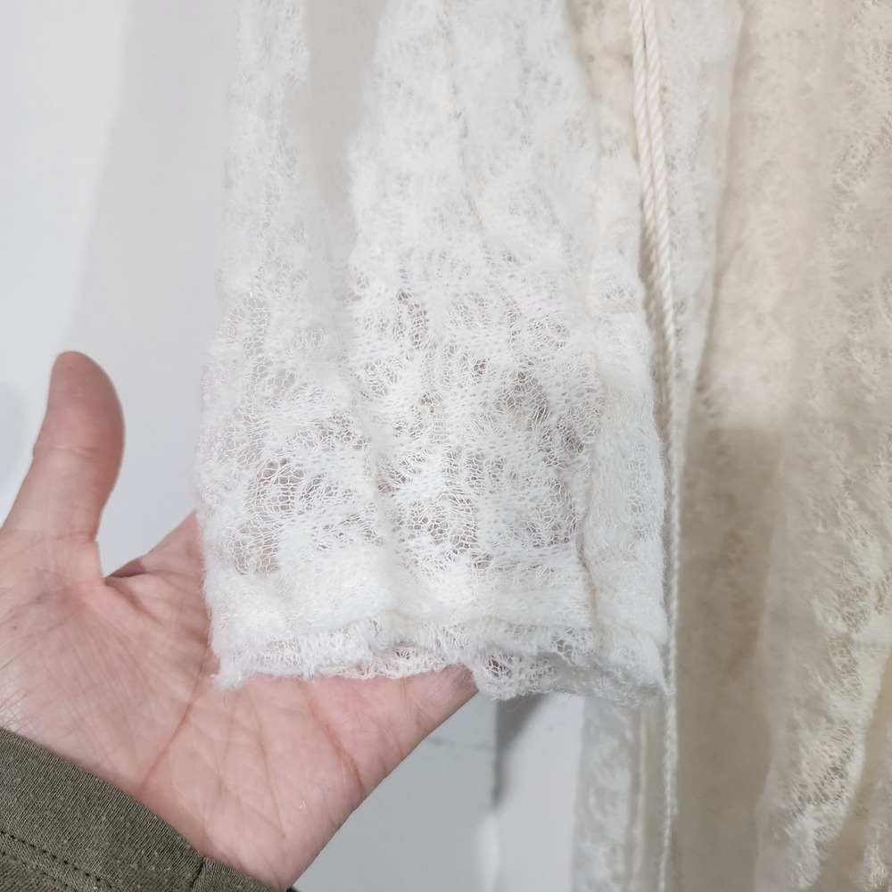 Free People Snug Bug Dress XS Ivory Lace Faux Wrap Tassel Boho ethereal fairy - Picture 9 of 10